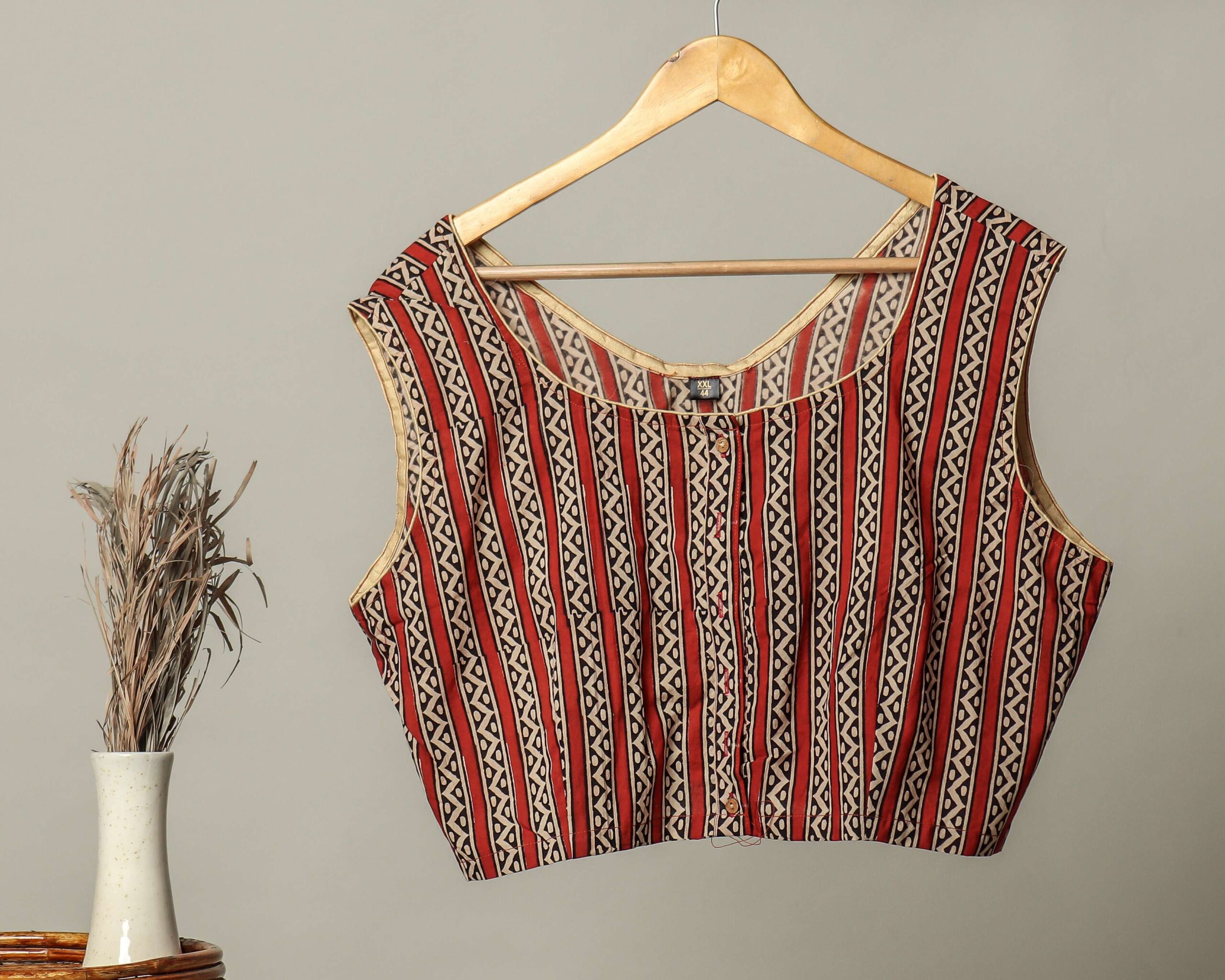 Handmade Block Print Cotton for Women ? Ethnic Floral Printed Top with Long Sleeves